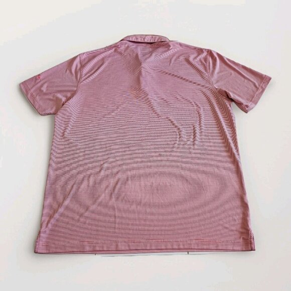Callaway Polo Shirt Mens XL Coral Marled Stripes Buttons Performance SS Opti Dri - Picture 2 of 11